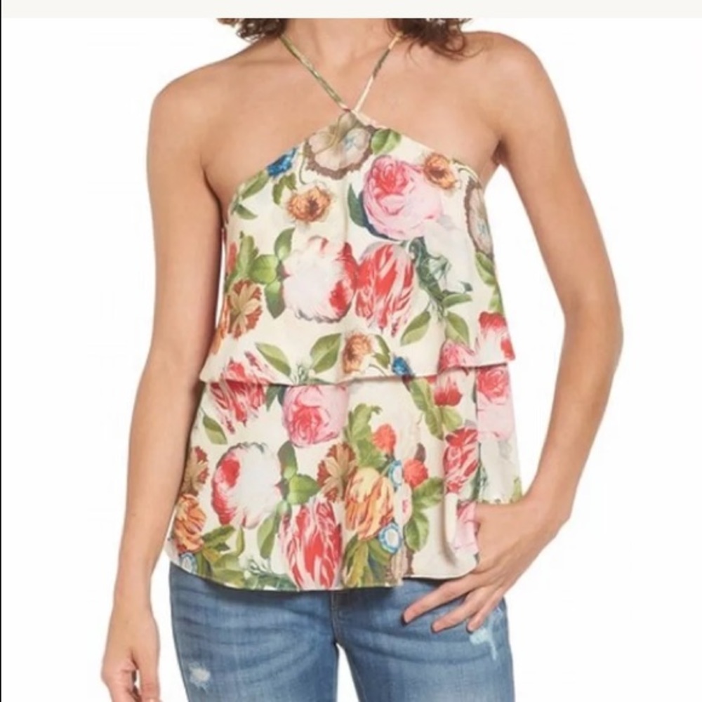 Love Fire NWT Floral Tiered Strapless Top Medium - Picture 1 of 2